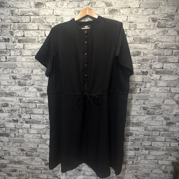 EUC Lands End Black Button Up Dress Size 2X (20W - 22W) - Picture 1 of 13